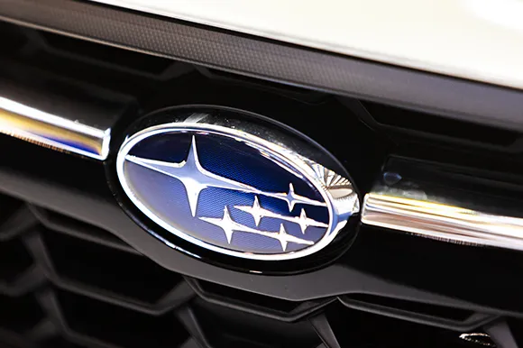 The logo of Subaru vehicle.